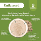 Four Sigmatic Organic Plant-Based Protein Powder | Clean Vegan Protein Elevated with Lion’s Mane, Chaga, Cordyceps and More for Brain Function and Immune Support | Unflavored, 16.9 oz