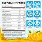 Electrolyte Gummies for Hydration, Hydration Gummies for Kids & Seniors Adults, with Potassium, Magnesium, Calcium, Sodium, Chloride for Runners and Endurance Sports, Orange Flavor, Vegan, 60 Chews