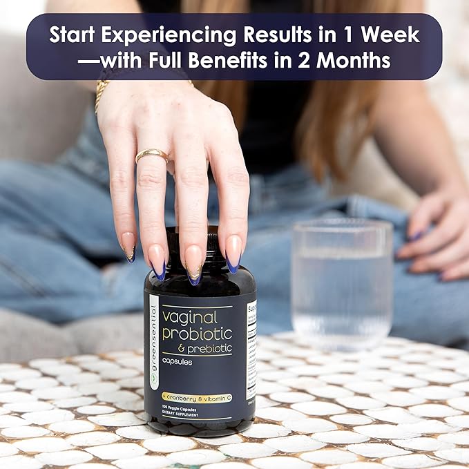 Vaginal Probiotics for Odor & pH Balance | 2-Month Supply | Supports Vaginal Flora, Yeast Balance, Feminine Health | with Prebiotics, Vitamin C & Cranberry | Vegan, 120 Count