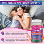 2 Pack Magnesium Gummies for Kids - Magnesium Glycinate Gummies with L-Theanine, Chamomile, Licorice, Vitamin B6, D for Kids & Adults Sleep, Muscle Relief & Nerve Bone - Strawberry 120ct