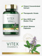 Carlyle Vitex Chasteberry Supplement | 150 Capsules | Vitex Agnus-Castus Fruit for Women | Non-GMO, Gluten Free