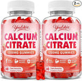 2 Pack Calcium Citrate Gummies 1200 mg, Calcium Supplement for Women & Men, Ultimate Absorption Calcium Gummies for Bone, Muscle & Immune Support, Strawberry Flavor, 120 Count