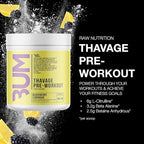 RAW Preworkout Powder, Thavage - Chris Bumstead Sports Nutrition Supplement for Men & Women - Cbum Pre Workout for Working Out, Hydration, Mental Focus & Energy - 40 Servings