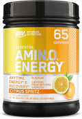Optimum Nutrition Amino Energy - Pre Workout with Green Tea, BCAA, Amino Acids, Keto Friendly, Green Coffee Extract, Energy Powder - Citrus Spritz, 65 Servings (Packaging May Vary)