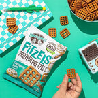 Lenny & Larry's FITZELS Protein Pretzels (Cinnamon Buns) 8 Individual Bags 3 oz Each – High Protein Snacks with 20g of Plant Based Protein – Healthy Vegan Pretzels – Delicious Salty Taste