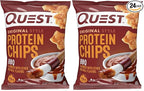 Quest Nutrition BBQ Protein Chips,19g Protein,4g Net Carb,Gluten Free,1.1 oz,(Pack of 24)