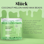 Sliick Hard Wax Beads for Hair Removal, Coconut Melon - Stripless Wax Beads for Face, Body & Sensitive Skin, DIY At-Home Waxing, 8 oz