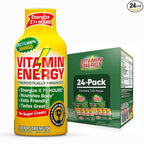 Vitamin Energy B12 11,000% Extra Strength Energy Shot Mango 24 Pack, 260mg Natural Caffeine, B12 & B6, Nootropic Focus, Vitality, Zero Sugar, Gluten-Free, Vegan, Kosher, 1.93 fl oz