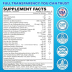 Biotin Gummies 10,000mcg with Collagen - 23-in-1 Hair Growth Gummies for Women & Men - Hair Skin and Nails Gummies with Keratin & Saw Palmetto - Sugar Free Non-GMO, Blueberry, 90 Count