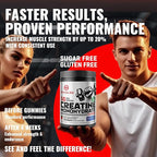Natures Aid NSF Certified Creatine Gummy 5g - Creatine Monohydrate Gummies – Pre-Workout Energy & Muscle Growth Support for Men & Women | Strawberry Electrolyte Gummies (135 Count)
