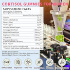 (2 Pack) Cortisol Gummies for Women,Cortisol Manager with Ashwagandha,Magnesium,L-theanine,Phosphatidylserine,Rhodiola Rosea,Black Pepper for Mood Support,Sleep,Apple Flavor,60 Day Supply