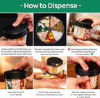 HIONXMGA Large Pill Dispenser with 7 Compartments, Portable Pill Bottle Organizer for Travel, Anti-Mix Supplement Organizer Easy Twist Wide-Opening, BPA-Free Pill Box Container with 20Pcs Labels,Black
