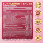 Iron Gummies for Women, Triple Iron Supplement with Multivitamin Iron Gummies with Vitamin C, A, B, Folate, Copper, Zinc for Energy & Blood Support, Immune Health, Vegan, Strawberry Flavor, 120 Counts