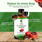 SVA Pomegranate Seed Organic - 4 Fl Oz – 100% Natural Cold Pressed Organic Pomegranate Oil - for Face, Skin Care, Hair Care, Scalp Massage & Body Massage – Carrier Oil with Dropper