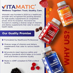 Vitamatic Sugar Free Melatonin 60 mg - 60 Vegetarian Gummies - Non-Habit Forming Supplement