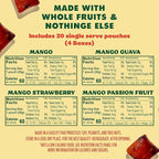 SOLELY - Organic Mango Whole Fruit Gummies Variety Pack (4 Flavors, 5 Bags per Box) - Real Fresh Fruit - Healthy Snacks for Adults & Kids - Non GMO, Vegan Snacks, Shelf Stable - 20 Bags (3.5 oz)
