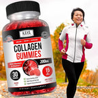 Kaya Naturals Collagen Gummies for Men & Women Supplement | Nature Made Gummies - 1000mg of Hydrolyzed Collagen, Vitamin C, Selenium & Biotin, Strawberry Flavor - 30 Count
