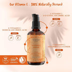 Vitamin C Serum for Face • 3 Stable Vitamin C Forms + 4 Power Ingredients: Hyaluronic Acid & Panthenol • Brightening Anti Aging Serum for Dark Spots, Fine Lines & Wrinkles • Made in Germany, 1,7 fl oz