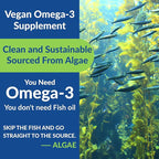 Vegan Omega 3 Gummies 1000mg - Algae Omega 3 Supplement for Women & Men with CoQ10, Vitamin D3, K2 & Turmeric - Fish Oil Alternative for Adults with DHA EPA for Brain, Eye- Sugar Free, 120 Count