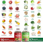 Made with Organic Fruits & Veggies Capsules-Superfood Vegetable Vitamin Supplement for Women & Men-Blend of Fruits and Greens for Daily Health.Fruits and Vegetables Supplements (30-Day Supply)