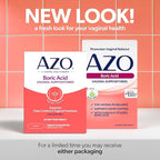 AZO® Boric Acid Vaginal Suppositories for Women, Helps Support Odor Control with Clinically Studied Boric Acid, Non-GMO, 30 Count