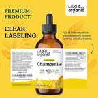 Wild & Organic Chamomile Flowers Drops - Add to Tea for Relaxation Support - 500 mg Chamomile Extract Liquid Drops - Calming Herbal Supplement - 56-Day Supply - Vegan, Sugar & Alcohol-Free - 4 fl oz