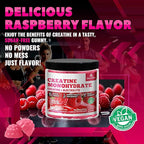 Creatine Monohydrate Gummies (5g) – Pre-Workout Energy & Muscle Growth Support for Men & Women | Raspberry Electrolyte Gummies (135 Count)