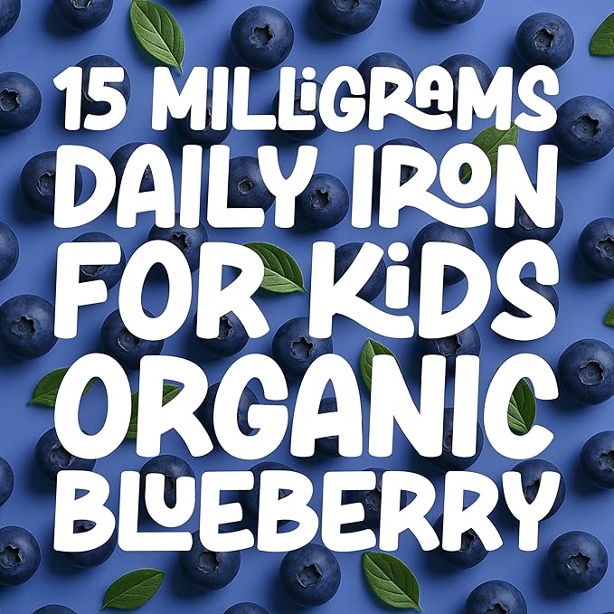 LLORENS PHARMACEUTICAL Kids Iron Supplement – Organic Blueberry Flavor – Iron Drops for Infants & Children – Sugar Free, Vegan, Gluten Free, No Artificial Flavors (1.7 oz, Organic Blueberry)