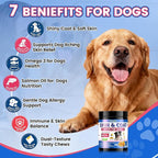 Omega 3 for Dogs, 500 Chews Skin & Coat Supplement for Dog, Salmon Flaxseed Fish Oil for Dogs, Dry & Itchy Skin Relief, Allergy Support Anti Shedding - Vitamin E- EPA & DHA - Chicken Krill Flavor