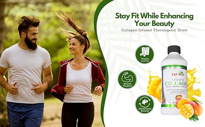 Liquid Collagen for Women & Men-Pine'O'Range Flavored Premium Grade 10000 mcg Biotin+8000 mg of Hydrolyzed Collagen for Radiant Skin Glow,Anti-Aging,Hair Growth & Nice Nails.16 fl oz-Made in USA