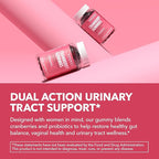 Probiotic Cranberry Gummies for Women - Urinary Tract Health and pH Balance - 1 Billion CFU of Lactobacillus for Bladder Support and Vaginal Wellness - Cran-Raspberry Flavor, 60 count, 1-Month Supply