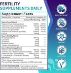 Male Fertility Supplement, Pre Conception Fertility Supplements for Men with CoQ10, Maca Root, Zinc & NAC, Mens Prenatal Vitamins for Optimal Sperm Count Motility, Conception for Him, 120 Capsules