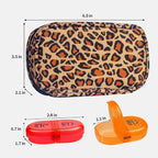 Serfeymi Weekly Travel Pill Organizer 2 Times A Day AM PM Upgraded Rainbow Pill Box 7 Day with Portable Zipper Canvas Pill Case, Medicine Organizer for Pills, Vitamins, Fish Oils - Brown 01