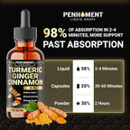 6in1 Liquid Turmeric Curcumin with Ginger, Berberine, Ceylon Cinnamon, Bitter Melon, Black Pepper - Drops Extract for Joint Support - 2Packs of 1 Fl Oz