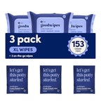 goodwipes Flushable Butt Wipes - Vitamin E & Aloe - Sewer & Septic Safe - Extra Large Adult Wet Wipes For Women & Men - Bathroom Essentials - Cedar, 153 Count (3 Packs + 3 Individually Wrapped)