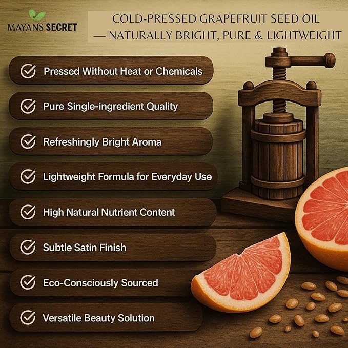 Pure Carrier and Essential Oils for Skin Care, Hair, Body Moisturizer for Face-Anti Aging Skin Care (Grapefruit Seed Oil Organic, 4oz)