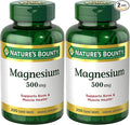 Nature's Bounty Magnesium Supplements 500mg Tablets, Support Bone & Muscle Health, 200 Count (Pack of 2)