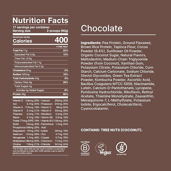 Huel Black Edition | Chocolate 40g Vegan Protein Powder | Nutritionally Complete Meal Replacement | 27 Vitamins and Minerals, Gluten Free | 17 Servings