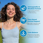 Cortisol Supplements for Women, 1360mg Cortisol Manager & Cortisol Reducer, 11-in-1 Cortisol Balance Supplement with Ashwagandha, Rhodiola, L-Theanine, 120 Capsules 60-Day Supply