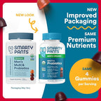 SmartyPants Multivitamin for Men, Organic Gummies: Probiotics, CoQ10, Methylfolate, Omega 3 (ALA), Vitamin D3, C, Vitamin B12, B6, A, K & Zinc for Immune Support, Biotin, 120 Gummies (30 Day Supply)