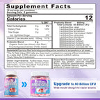 Probiotic Gummies for Women Men, 60 Billion CFU Probiotics + Prebiotics Gummy Sugar Free, 11 Strains for Digestive Health, Supports Constipation, Diarrhea, Gas & Bloating - Peach Flavor, Vegan, 120ct