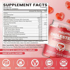 Cholesterol Gummies Sugar-Free,12-in-1 Cholesterol Supplements with Plant Sterols,Citrus Bergamot,CoQ10 and Vitamins for Cholesterol Health, Vegan, Mixed Berry Flavor, 60 Counts