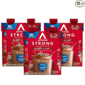 Atkins Strong High Protein Shake, Milk Chocolate, 30g Protein, 7g Prebiotic Fiber, 1g Sugar, GLP-1 Support, Muscle & Gut Health Support Complex, 12 Count