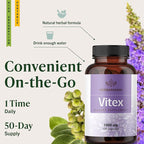 HERBAMAMA Vitex Berry Capsules – Natural Menopause Supplements* for Women – 1000mg Vitex Chasteberry Fruit per Serving for Menopause Support* – Vegan, Non-GMO – 50-Day Supply