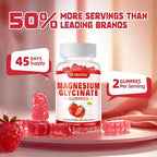 Magnesium Glycinate Gummies 1000mg with Magnesium L-Threonate,Chelated Magnesium Potassium Complex Supplement with VitD, B6, CoQ10, Calcium,Supports for Memory, Calm, Mood - 90 Gummies Strawberry