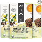 Numi Organic Damiana Uplift Herbal Tea – 48 Herbal Tea Bags – Energizing Blend for Mood Support Vitality & Daily Wellness