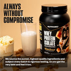 NutraBio 100% Whey Protein Isolate Protein Powder, 25g Protein with Complete Amino Acid Profile, Non-GMO, Soy & Gluten Free, Low Carb, Low Calorie Whey Protein Powder, Vanilla Caramel, 2 Lbs