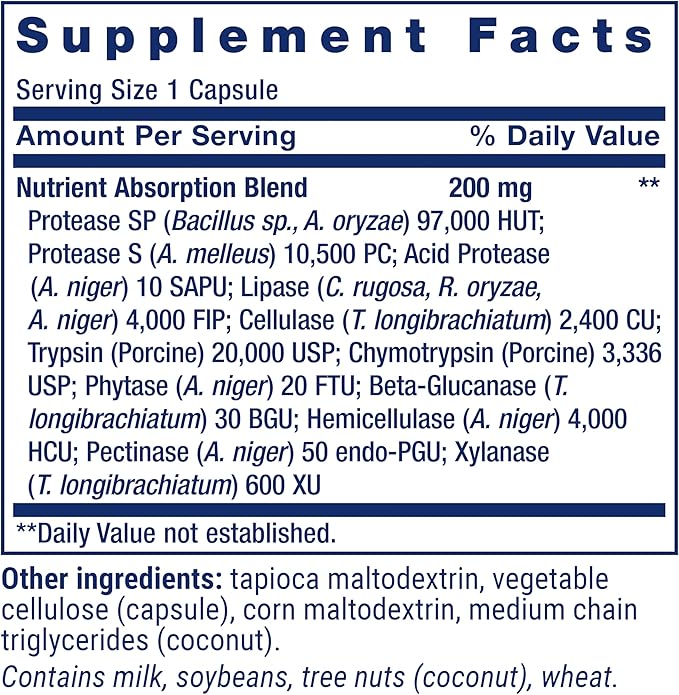 Life Extension Extraordinary Enzymes, Digestive Health Support, Nutrient Absorption, Digestive enzymes, Non-GMO, 60 Capsules