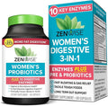 Zenwise Health 3-in-1 Womens Probiotic Supplement for Digestive, Gut Flora & Vaginal Health - Daily Probiotics & Prebiotics for Women with Digestive Enzymes Supports Bloating & Gas Relief - 60 Count