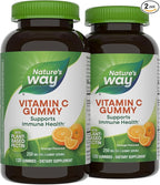 Nature's Way Vitamin C Gummies, Support Immune Health*, Antioxidant, 250 mg per 2-Gummy Serving, Gummy Vitamins, Orange Flavored, 120 Gummies (Set of 2)